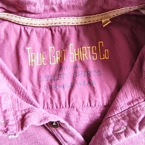 True Grit Young and Free Men's Burnout Shirt Slub button Large